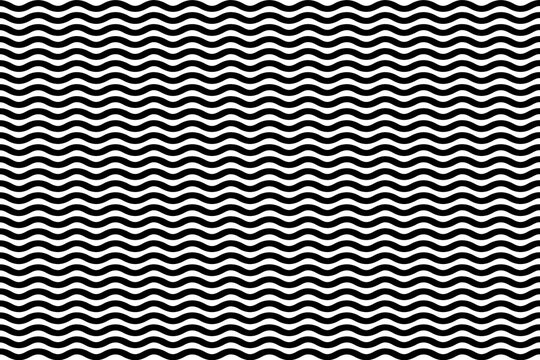 Black and white wavy line pattern background with repeating horizontal curves