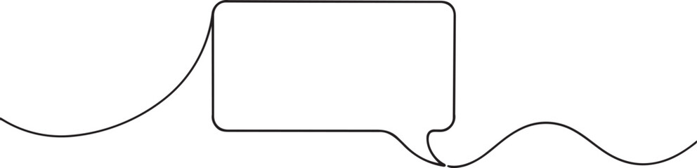Obraz premium Continuous single line drawing of a speech bubble