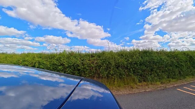 September 4th, 2026. Urban City Streets View of Luton Town of England United Kingdom During Mostly Cloudy Evening. Wide Angle Car Mounted Camera Time Lapse Footage Was Captured During Day Drive. 