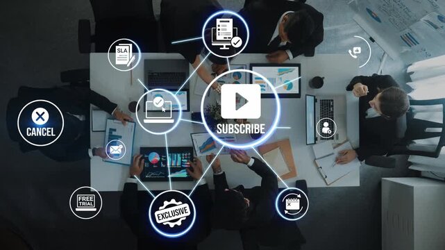 Concept of subscription services provides exclusive digital content. This model offers continuous access, enhancing subscription services with personalized experiences and benefits. Funnel