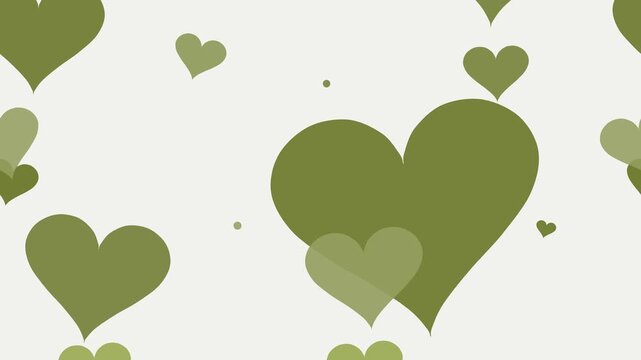 Animated muted yellow floating hearts motion background seamless loop