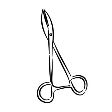 surgical scissors medical forceps surgery hospital tool line art icon