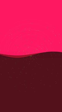 Abstract Vertical Landscape Animation with Pink Sky and Spiraling Particles.