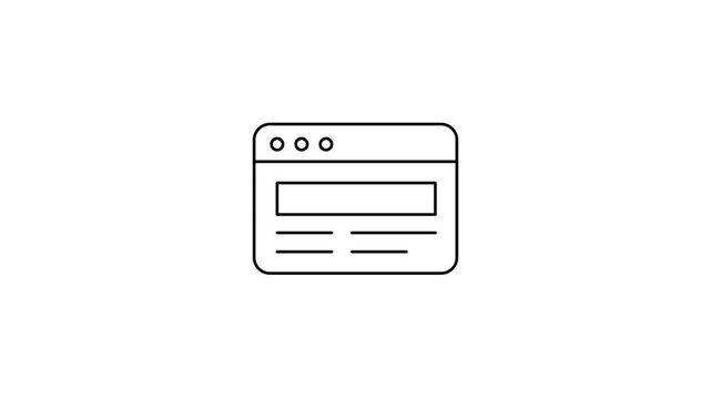 Animated Brower Browser Line Icon Motion Graphic