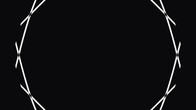 Abstract white flowing lines animation against black background dynamic motion graphic loop sequence.