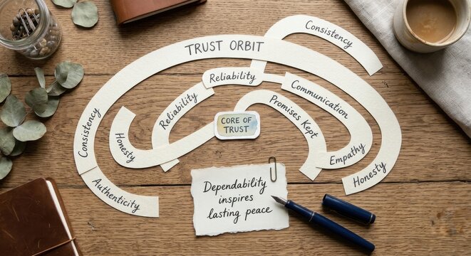 Conceptual Trust Orbit Pathway with Core Elements and Inspiring Message