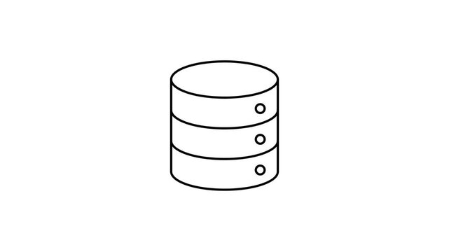 Animated Database Line Icon Motion Graphic