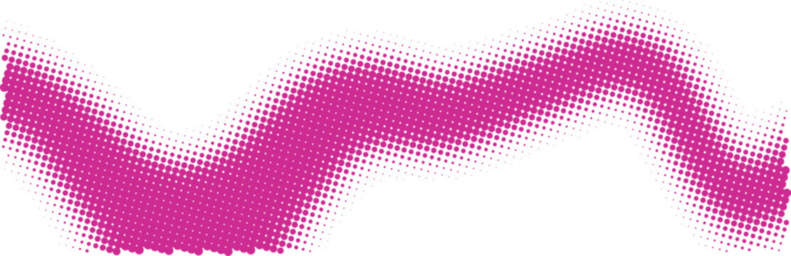 Bright pink wavy hand drawn line doodle isolated element for creative design projects isolated on transparent background, Vector