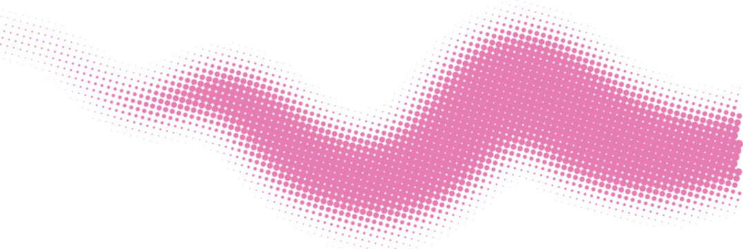 Abstract pink wavy brush stroke line created with soft watercolor paint texture for creative art design projects and decorative graphic elements isolated on transparent background, Vector