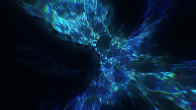 Abstract Blue Cosmic Energy Flow with Glowing Light Streaks and Digital Warp Motion Background