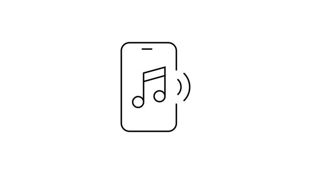 Animated Music App Line Icon Motion Graphic