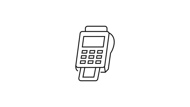Animated Payment Terminal Line Icon Motion Graphic