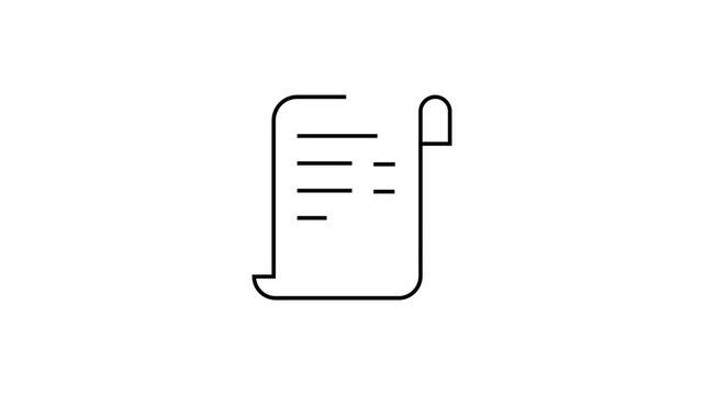 Animated Restaurant Bill Line Icon Motion Graphic