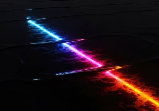 Abstract dark surface reflecting light, suggesting profound emptiness and the potential for a powerful, deep, echoing connection, texture, concentration, subtle