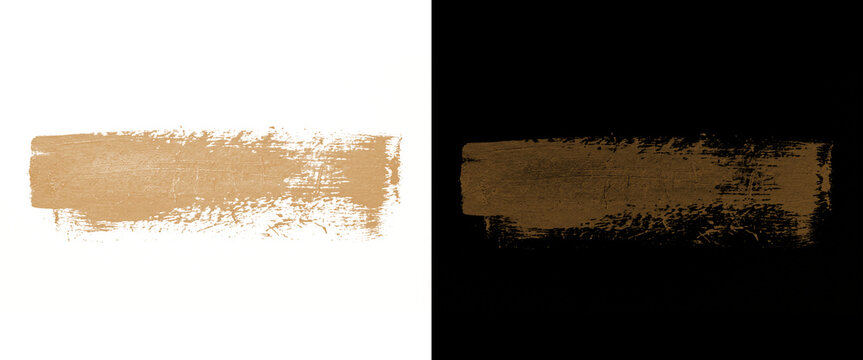 Gold Rectangular Brush Stroke, Distressed Paint Texture for Birthday Card and Corporate Branding Template