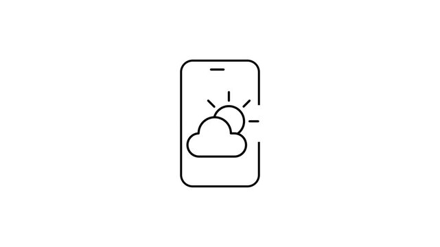 Animated Weather App Line Icon Motion Graphic