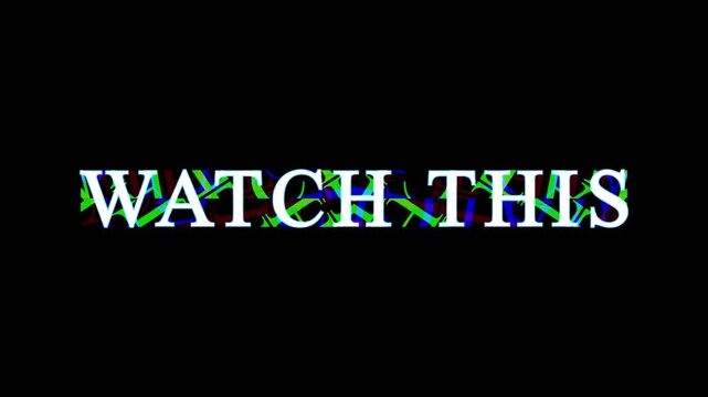 Watch this text written in white bold typography with shifting colorful abstract pattern overlay loop.