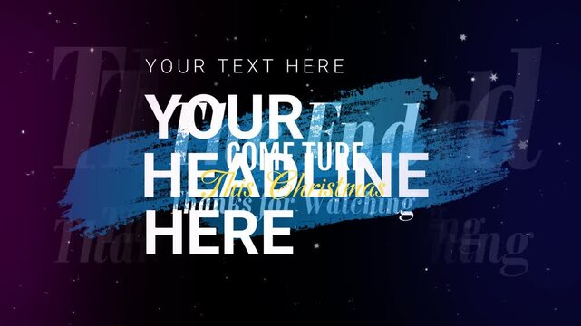 Typography frame featuring a bold blue brush stroke element for professional video content titles.