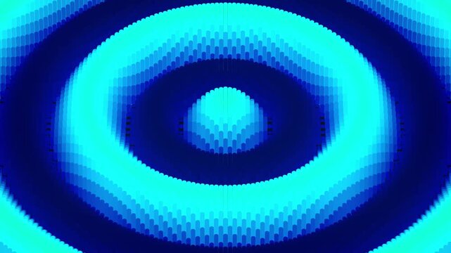Pixelated blue ripples and concentric waves abstract background design for technology and science visuals