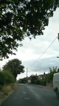 British Rural Car Travel Between Luton to Sharpenhoe Country Road. Car Mounted Camera Time Lapse Footage of Car Travel on British Country Road and Highways of England UK. 2nd September, 2026.