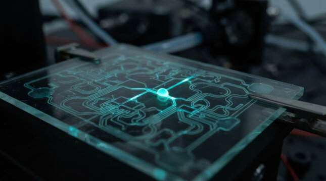 Personalized genomics medicine circuit design supports precise research with glowing technology and advanced laboratory innovation
