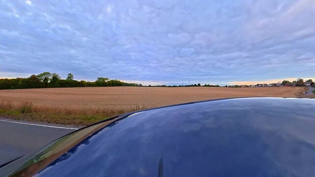 British Rural Car Travel Between Luton to Sharpenhoe Country Road. Car Mounted Camera Time Lapse Footage of Car Travel on British Country Road and Highways of England UK. 2nd September, 2026.