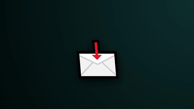 illustration video of a message icon symbol, taken from the front view