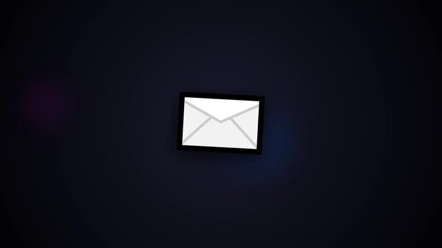 illustration video of a message icon symbol, taken from the front view