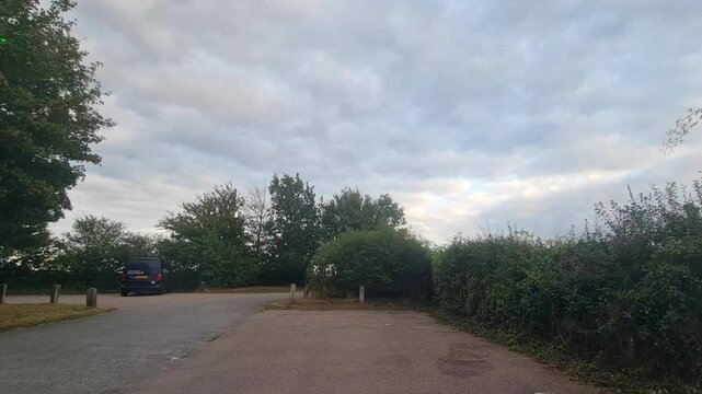 British Rural Car Travel Between Luton to Sharpenhoe Country Road. Car Mounted Camera Time Lapse Footage of Car Travel on British Country Road and Highways of England UK. 2nd September, 2026.