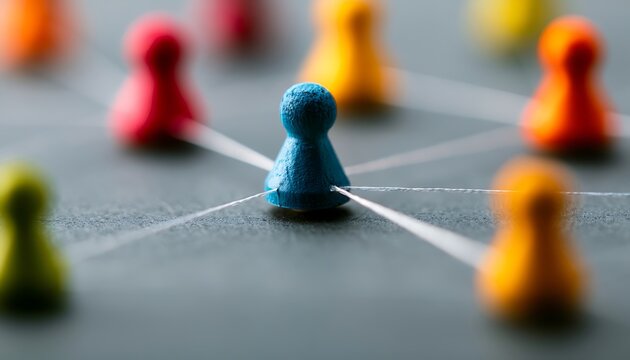 Effective team communication and delegation strategies business environment miniature figures abstract view