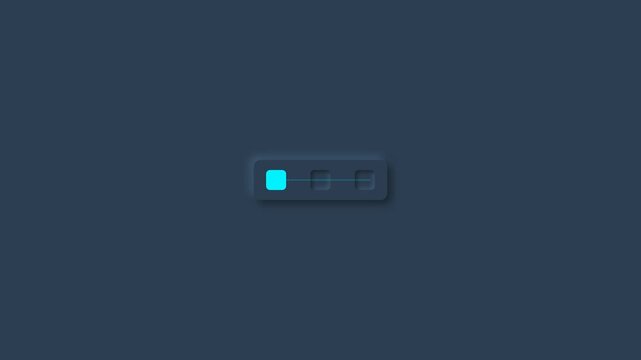 Abstract digital interface element with glowing blue squares on dark background