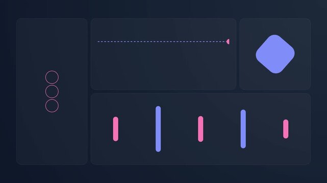 Abstract digital interface with ui elements and data visualization