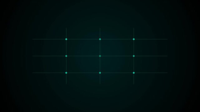 Abstract grid of glowing cyan dots with subtle light streaks
