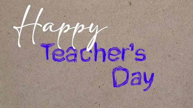 Typography animation happy world teachers' day elegant minimalist handwritten style