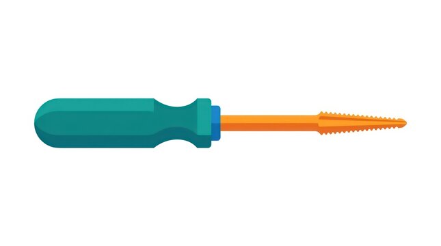 Plastic toy screwdriver tool illustration on white background