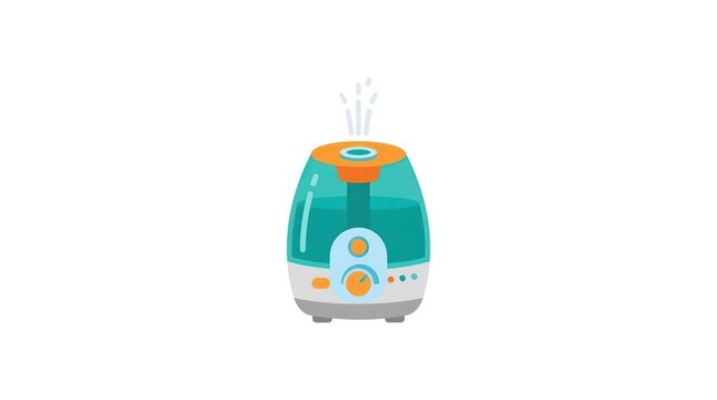 Modern ultrasonic humidifier releasing steam for indoor air quality