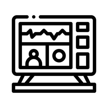 patient monitor line icon