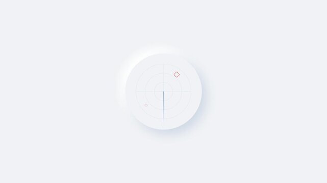 Minimalist white circular smart home control dial interface modern wall mounted device for technology or interior design concepts. Smart and sleek design inspiration.