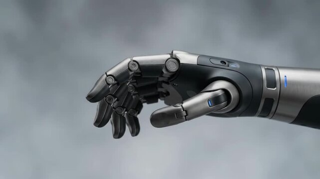 Bionic Assistive Hand Device with Articulated Robotic Fingers, Mechanical Joint Detail, Prosthetic Technology, and Advanced Future Mobility Design