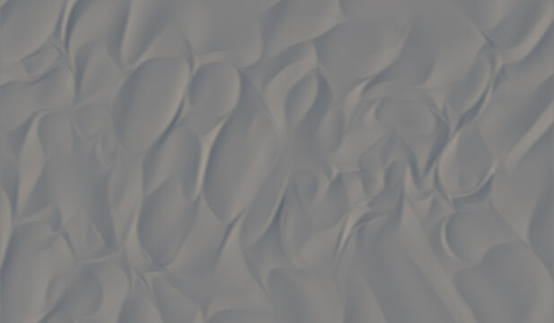 Abstract grey crumpled paper texture with soft shadows