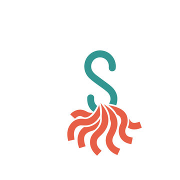Letter S with tentacles