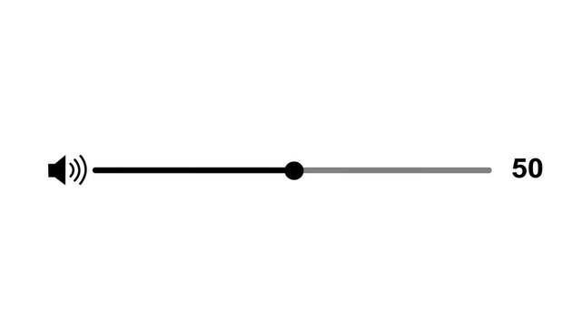 Motion graphics of concept volume animation from 0 to 100 on green screen. Speaker volume up, voice and soundtrack animation.