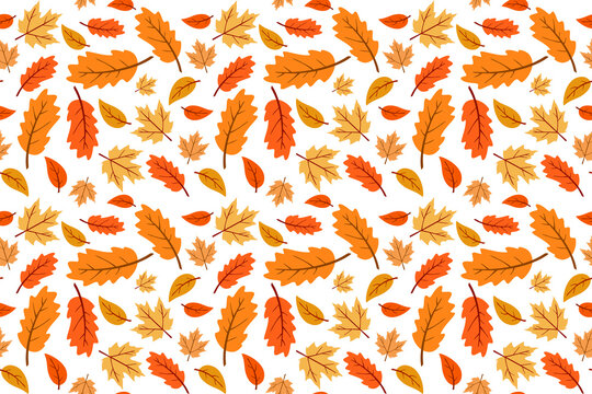 Autumn seamless pattern with leaves