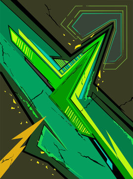 Vibrant Geometric Arrow Design with Dynamic Lines.