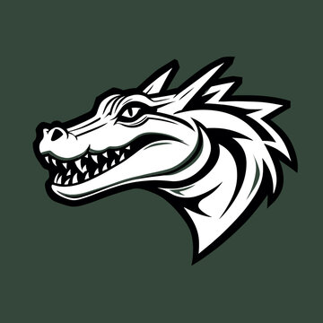 Stylized Dragon Head Logo Illustration for Branding and Identity.