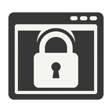 Padlock icon on computer screen security concept