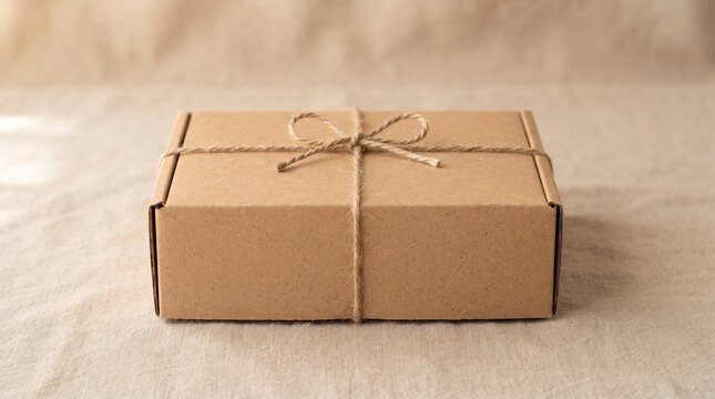 Blank Kraft Cardboard Box Packaging Mockup for Branding and E-commerce