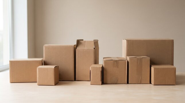 Blank Kraft Cardboard Box Packaging Mockup for Branding and E-commerce