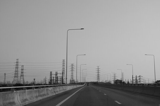 Urban Highway Passing Through an Electrical Power Transmission Network