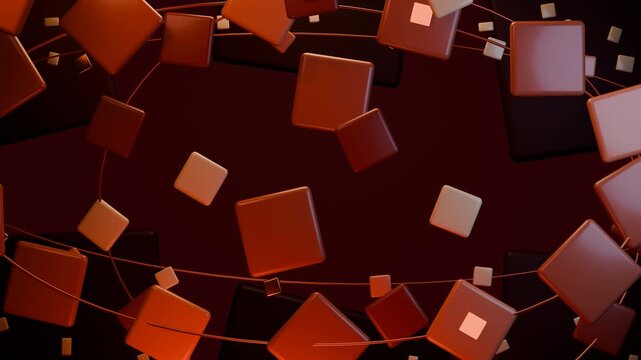 Coral Rounded Square Orbital Mosaic